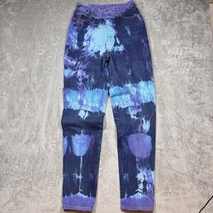 BeBop High Rise Mom Jeans Blue Tie Dye Womens Size 9/10 Denim VTG 80s 90s RARE